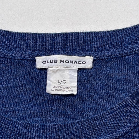 Club Monaco Crew Neck Navy Blue Sweater. Size Large - Picture 6 of 12